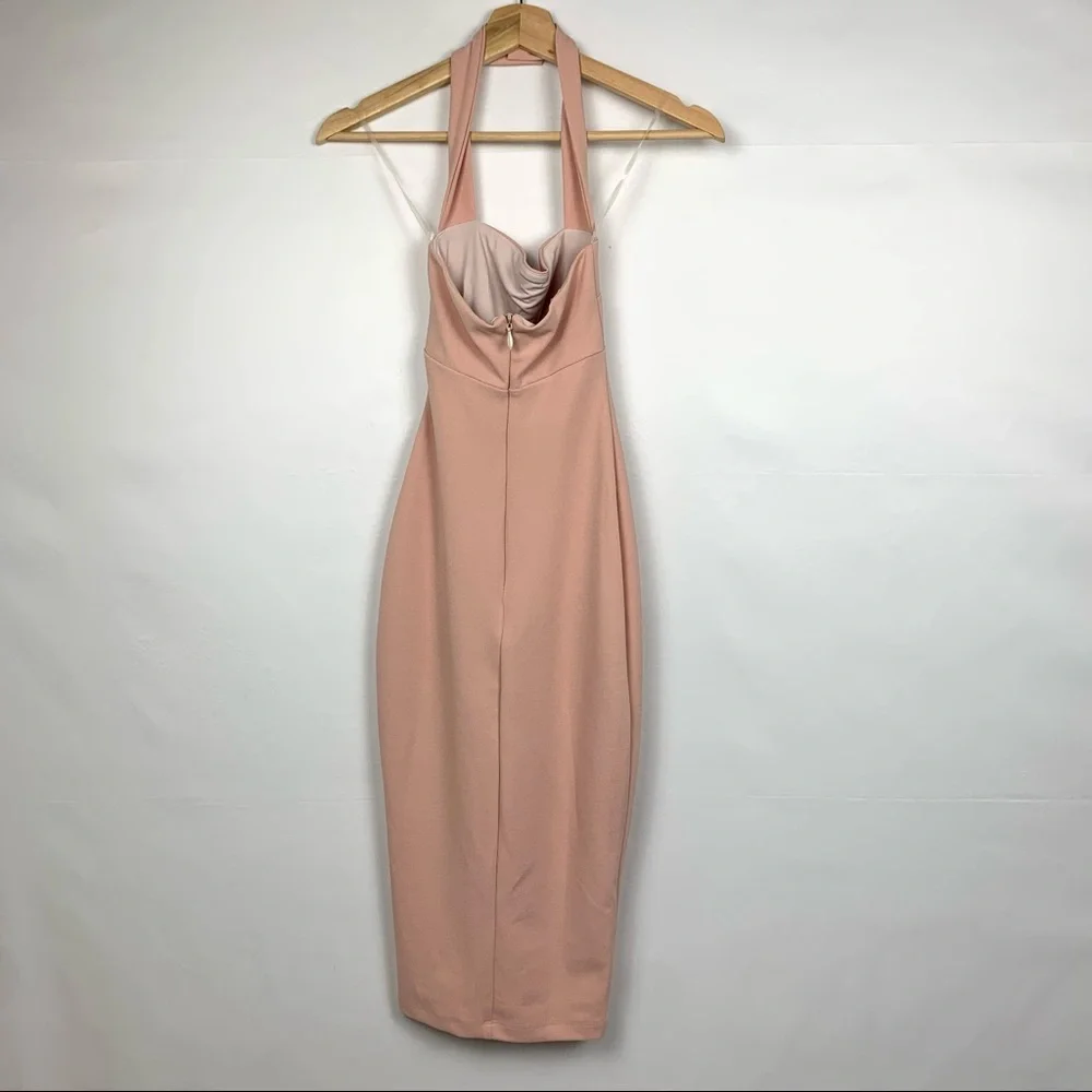 NWT Nookie X Revolve Boulevard Bodycon Square Neck Midi Dress Prima Blush Pink - Picture 7 of 9